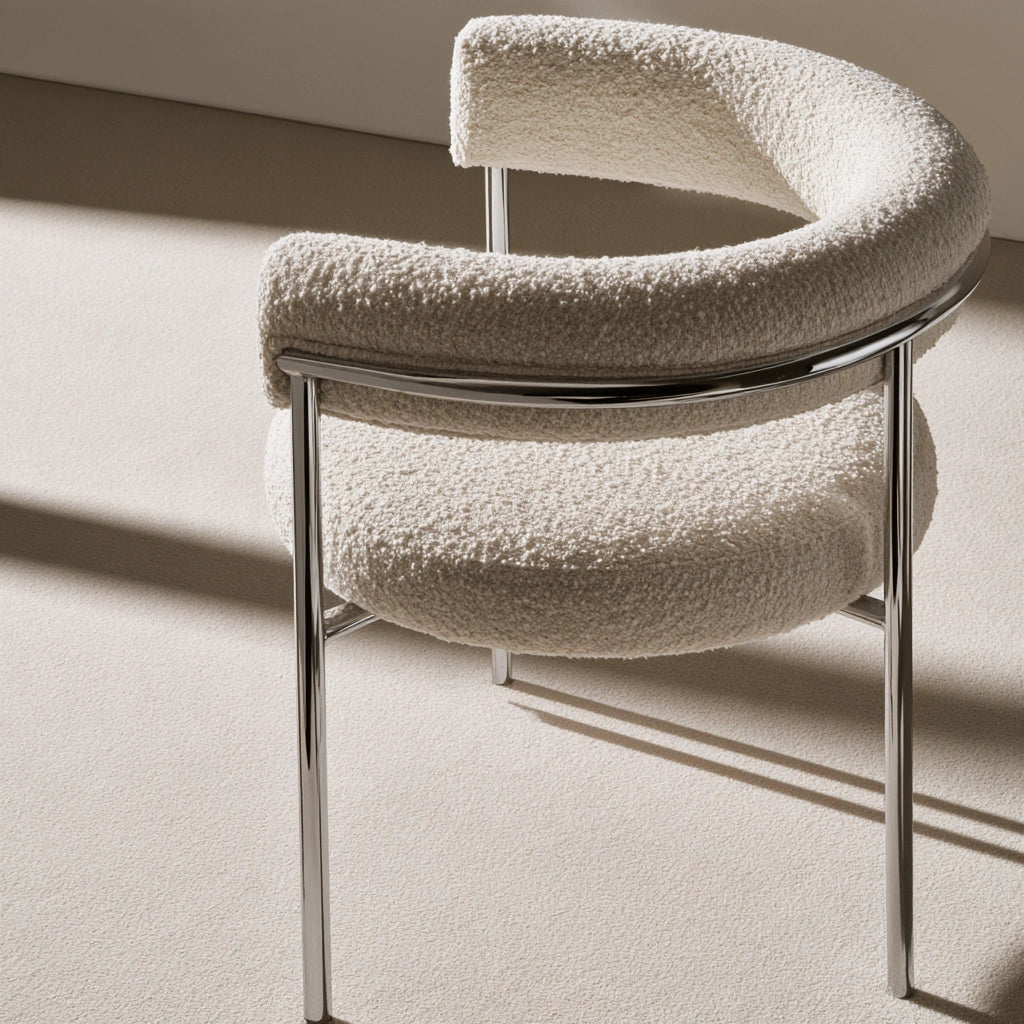 Moderner Akzentstuhl, mit verchromtem Gestell, Farbe: silber