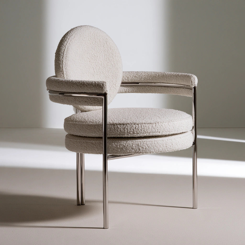 Moderner Akzentstuhl, mit verchromtem Gestell, Farbe: silber