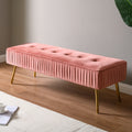 Gepolsterte Sitzbank, mit Samtbezug, Farbe: rosa