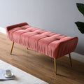 Gepolsterte Sitzbank, mit Samtbezug, Farbe: rosa