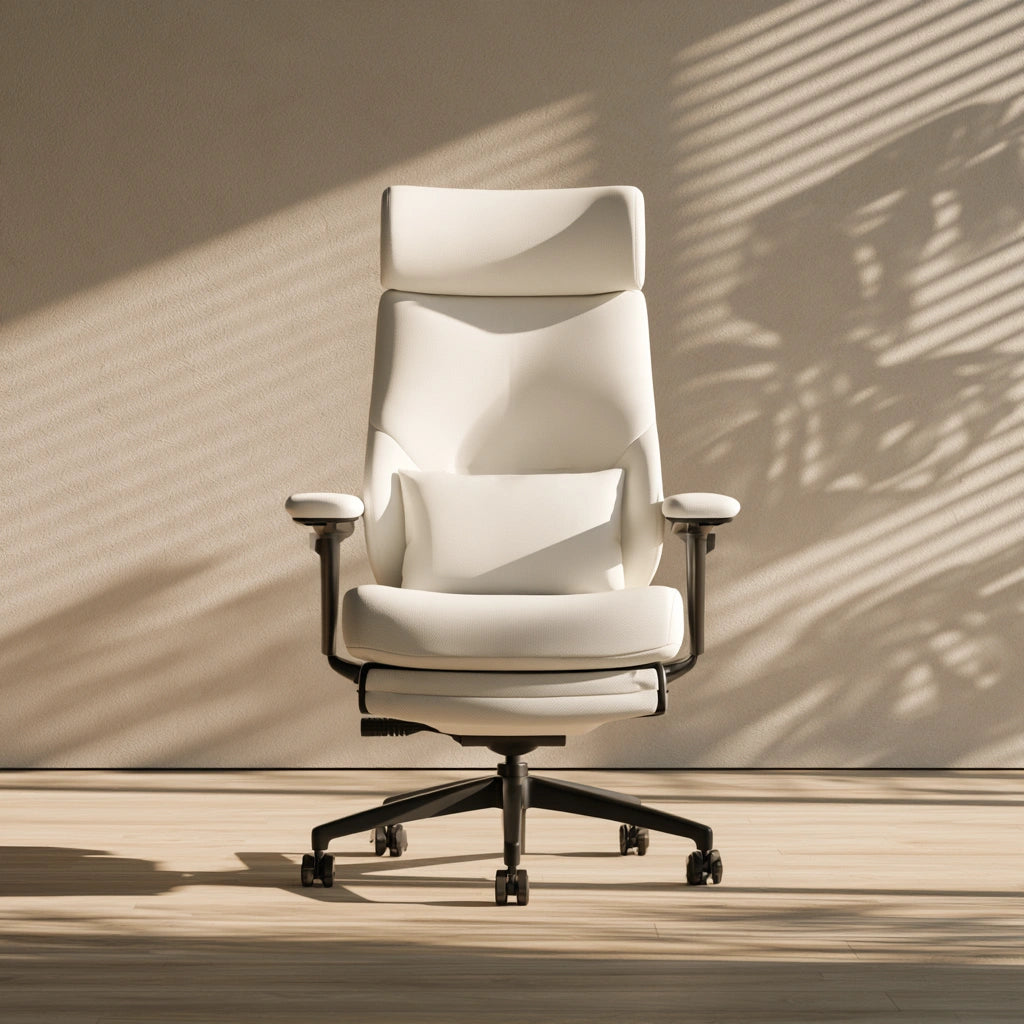 Ergonomischer Bürostuhl, mit Stoffbezug, Farbe: weiß