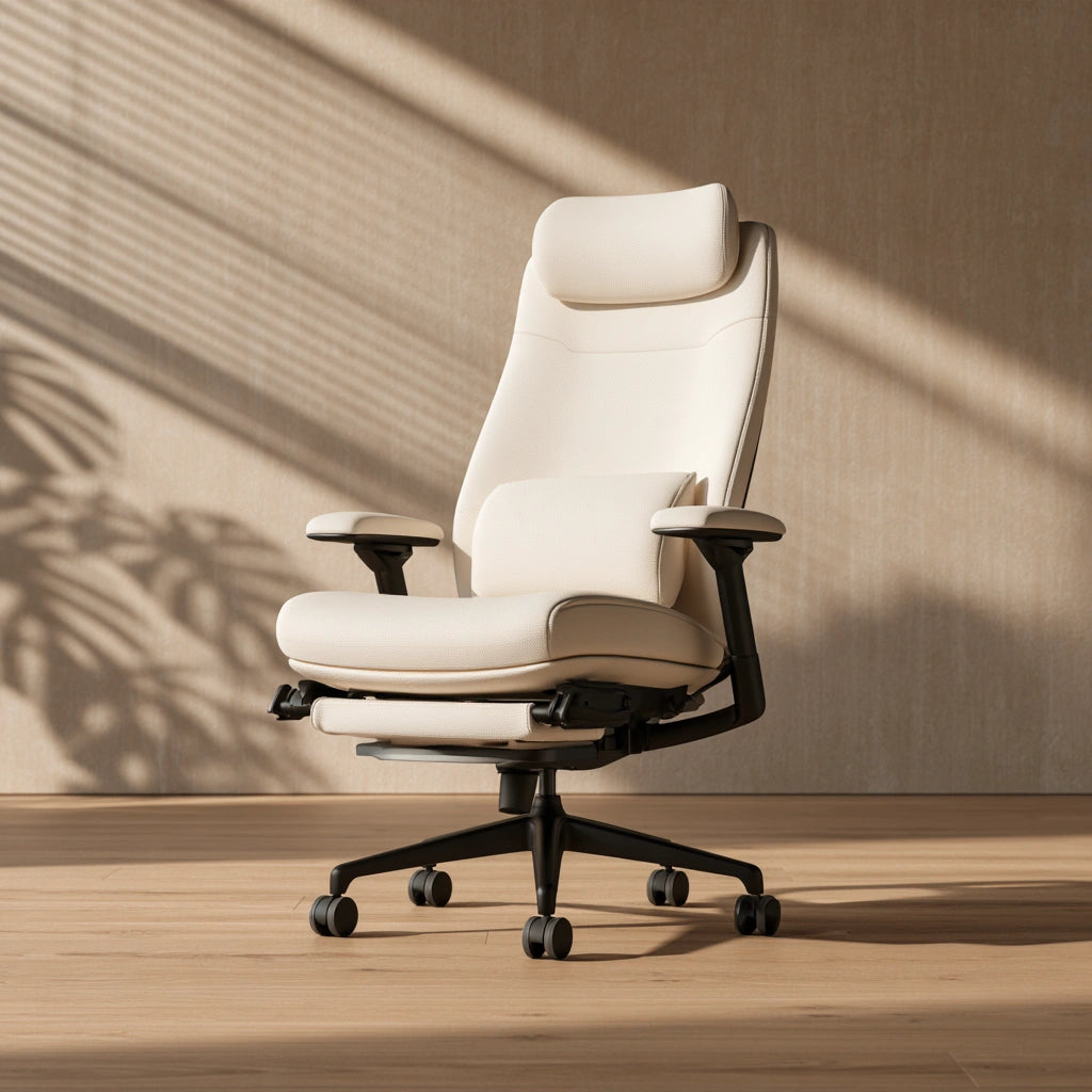 Ergonomischer Bürostuhl, mit Stoffbezug, Farbe: weiß