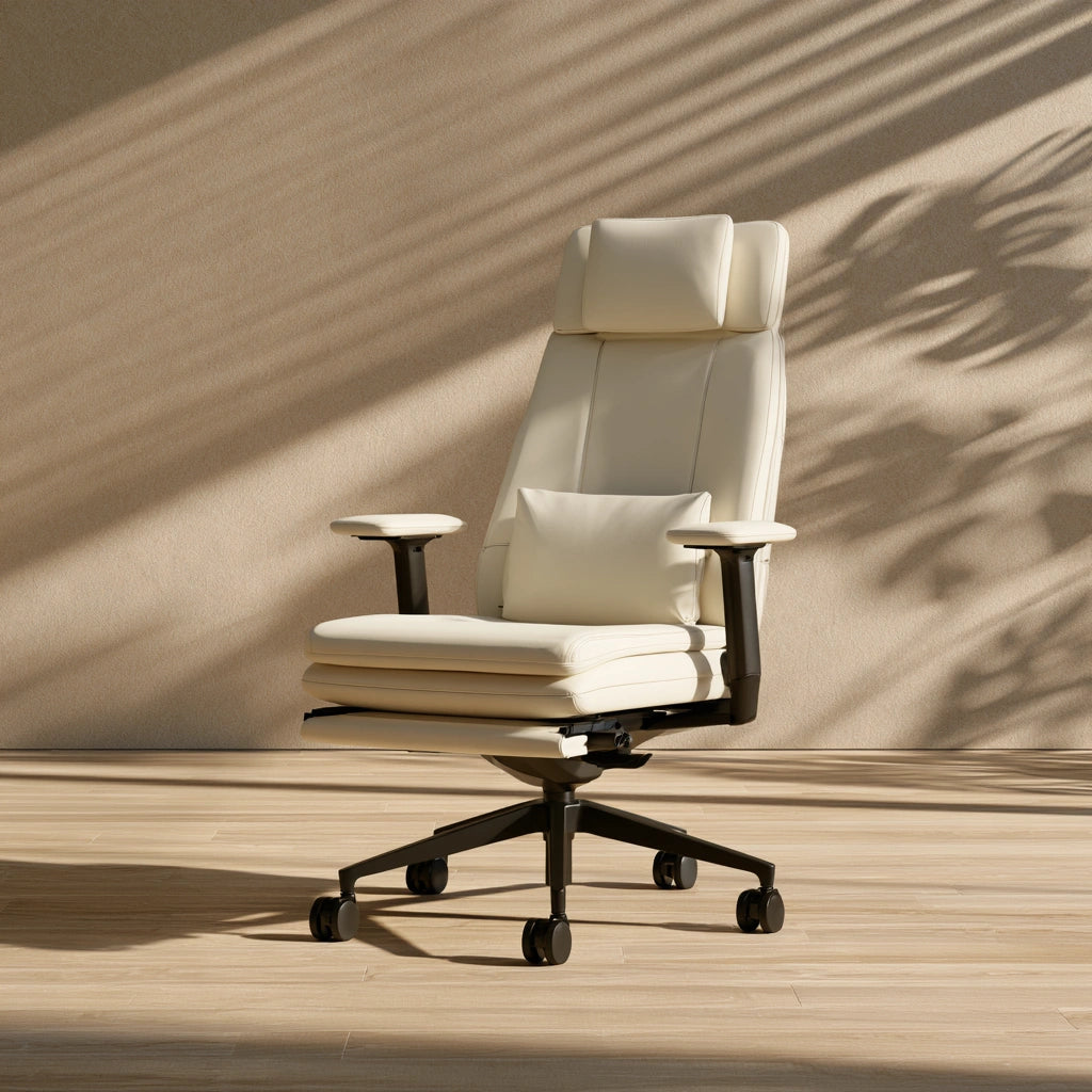 Ergonomischer Bürostuhl, mit Stoffbezug, Farbe: weiß