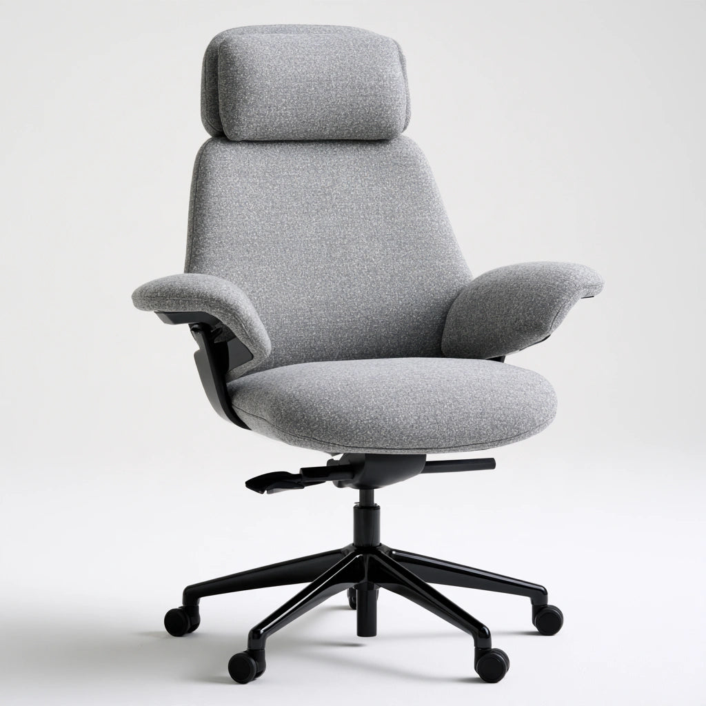 Ergonomischer Bürostuhl, mit Stoffbezug, Farbe: hellgrau