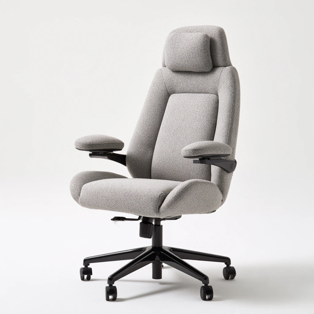 Ergonomischer Bürostuhl, mit Stoffbezug, Farbe: hellgrau