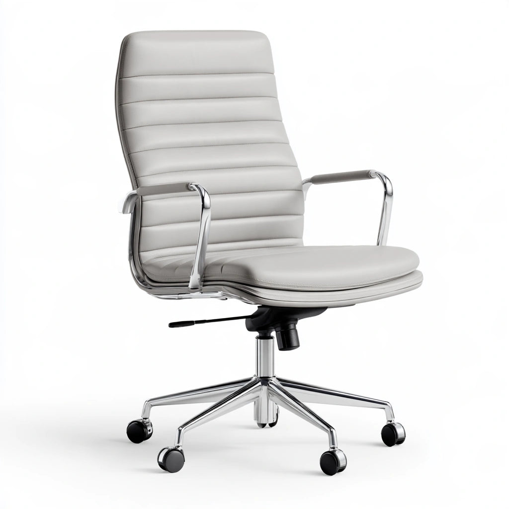 Ergonomischer Bürostuhl, mit Kunstlederbezug, Farbe: grau