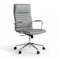 Ergonomischer Bürostuhl, mit Kunstlederbezug, Farbe: grau