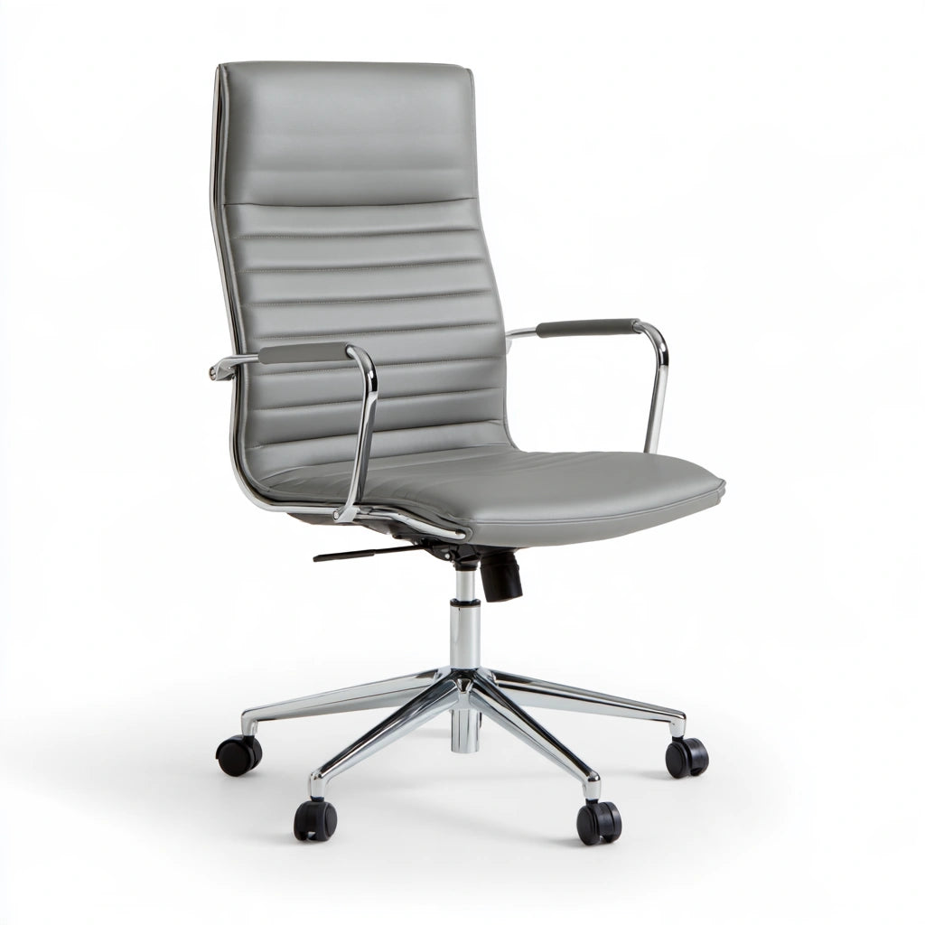 Ergonomischer Bürostuhl, mit Kunstlederbezug, Farbe: grau