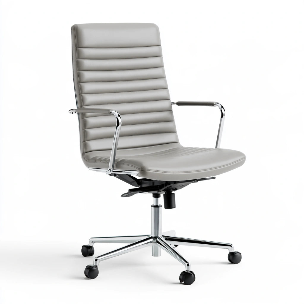 Ergonomischer Bürostuhl, mit Kunstlederbezug, Farbe: grau