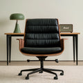 Ergonomischer Bürostuhl, mit Lederbezug, Farbe: schwarz