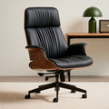 Ergonomischer Bürostuhl, mit Lederbezug, Farbe: schwarz