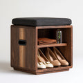 Schuhbank mit Stauraum, aus Holz, Farbe: hellbraun